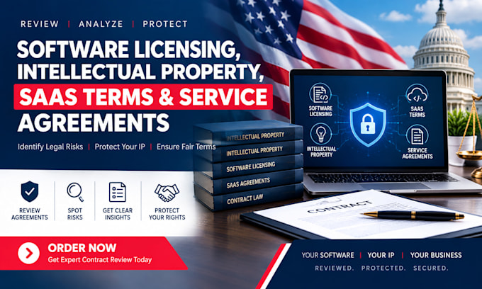 review software licensing, intellectual property saas terms, service agreement