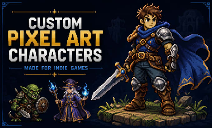 custom pixel art characters for indie games