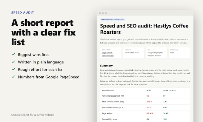 audit and speed up your website for a better pagespeed score