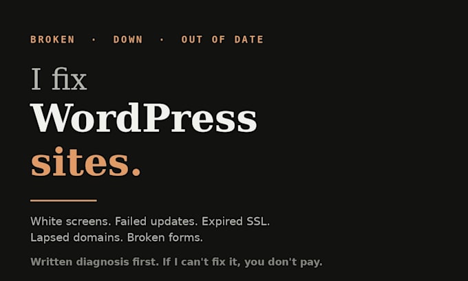 fix your broken or down wordpress site
