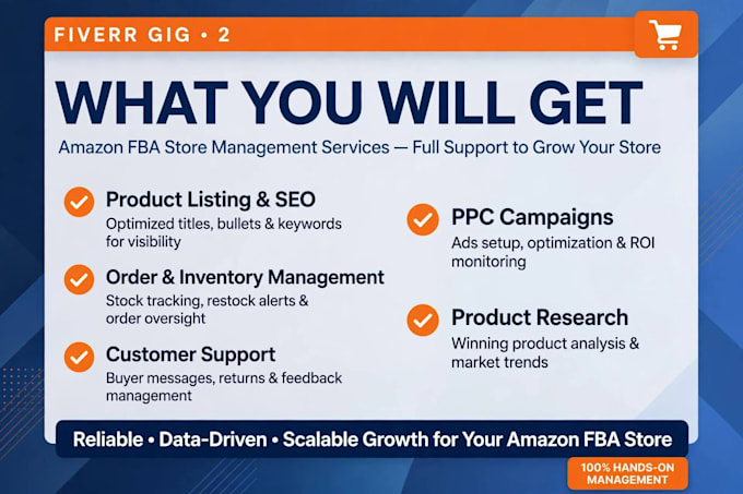 be your amazon virtual assistant for fba store management