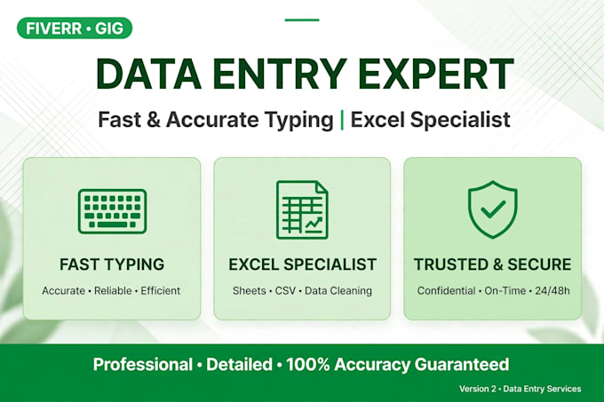 do excel data entry, typing, google sheets work