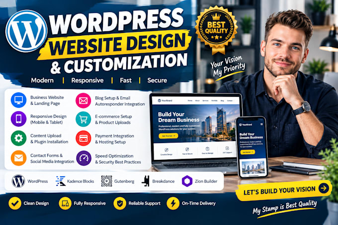 build wordpress websites with kadence, gutenberg and breakdance