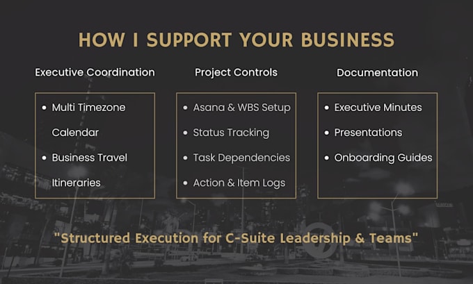 be your executive assistant and project coordinator