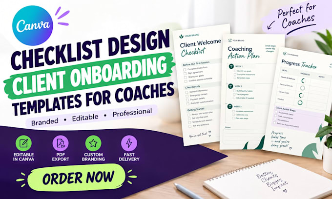 do canva checklist design and client onboarding templates for coaches