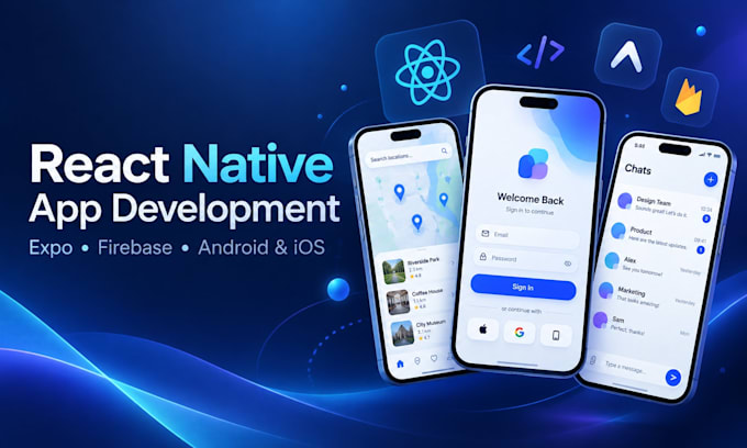build a react native app with expo, firebase and typescript