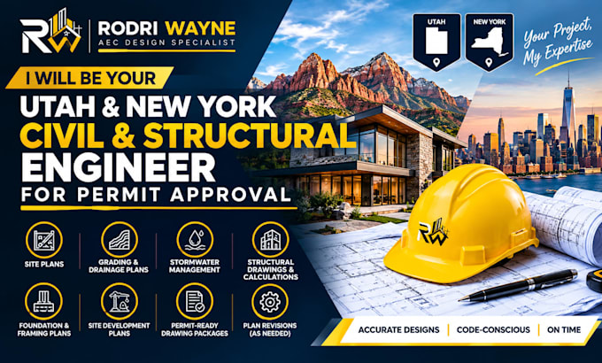 be your utah, newyork civil and structural engineer for permit approval