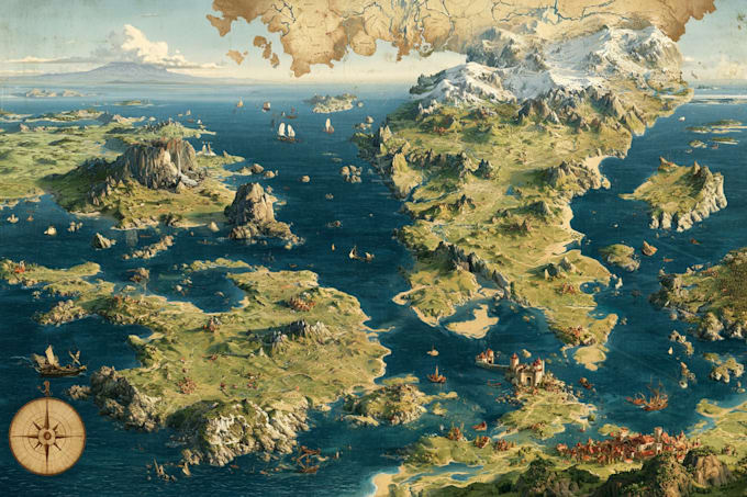 draw fantasy map illustration