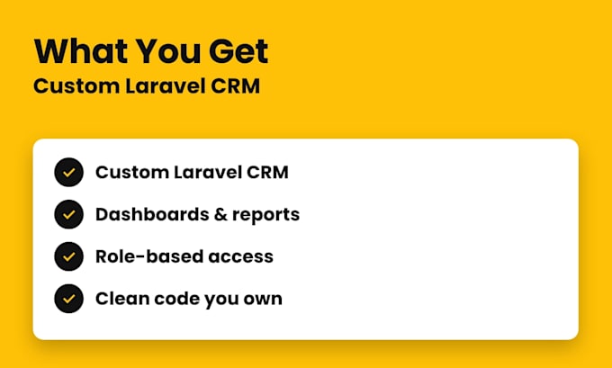 develop a custom laravel CRM, admin panel and business dashboard