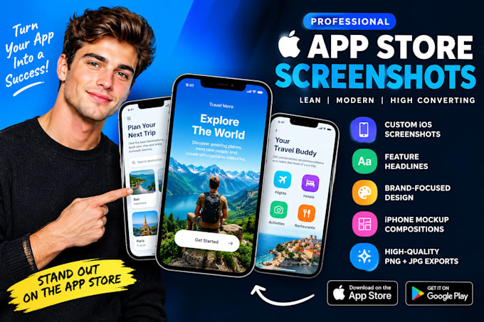 design app store screenshots for ios apps with aso focused visual designs iphome