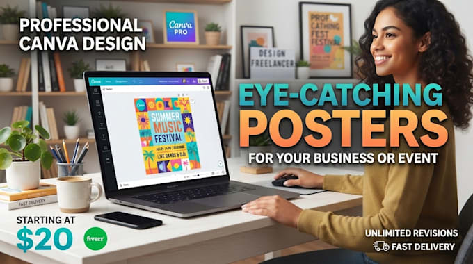 design professional custom canva posters, flyers, graphics