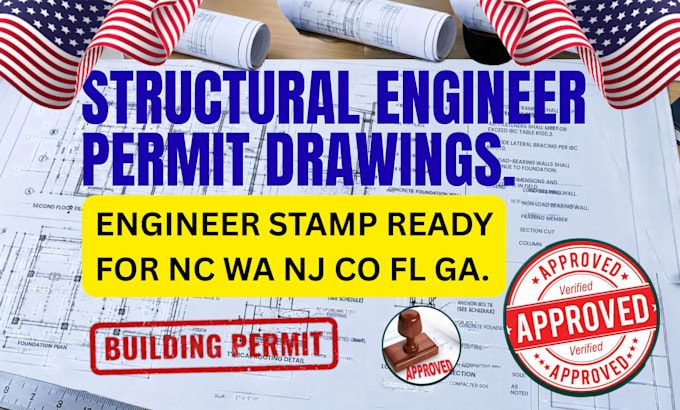 prepare structural engineer permit drawings engineer stamp for nc wa nj colorado
