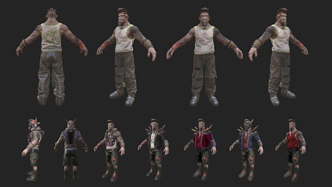 realistic 3d character models stylized human characters game ready models