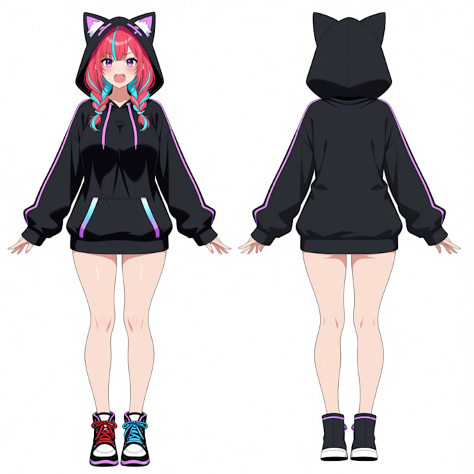 design an anime vtuber or custom oc character art