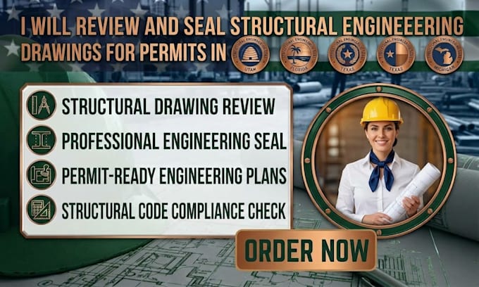 review and seal structural engineering drawing in utah, florida, texas, michigan