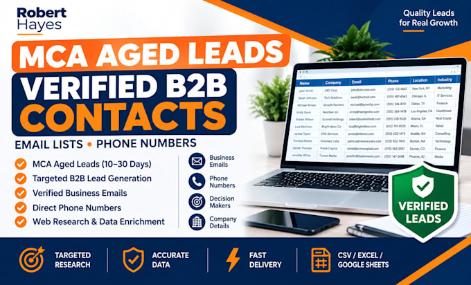 provide verified mca aged leads, b2b email lists and direct phone numbers