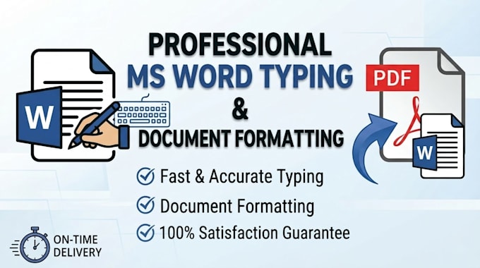 document formatting and ms word typing work