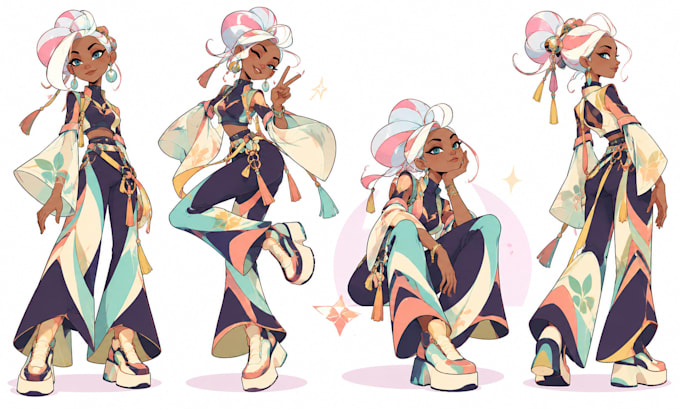 draw hand drawn character turnaround sheets and model sheets