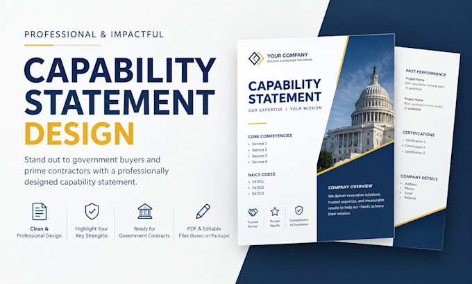 design a professional capability statement for government contracts