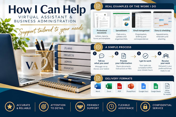 be your reliable virtual assistant for business admin tasks