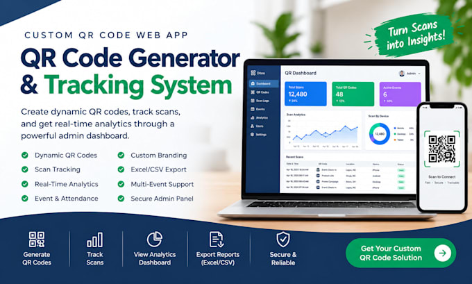 build a custom qr code tracking system with scan analytics, qr code development