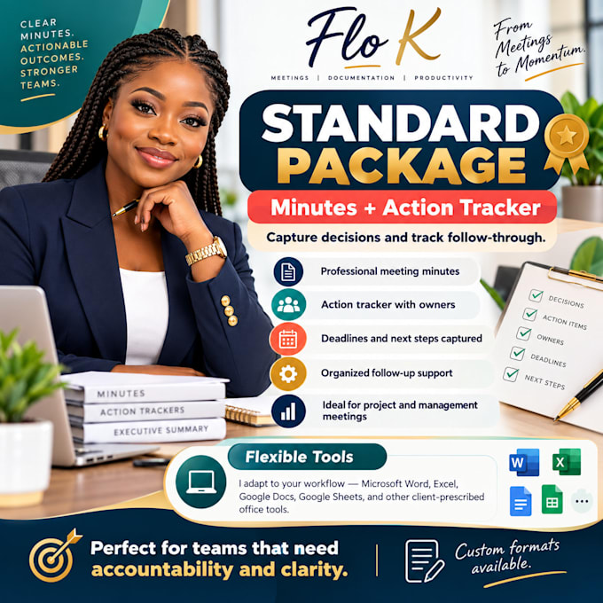 prepare meeting minutes action trackers and summaries