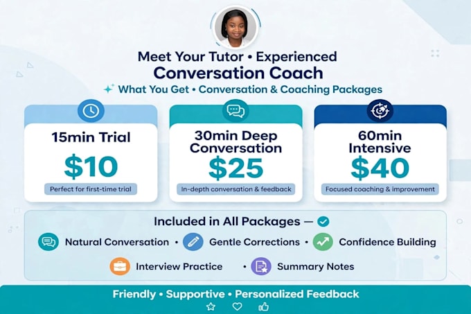 be your friendly native english conversation partner for speaking practice