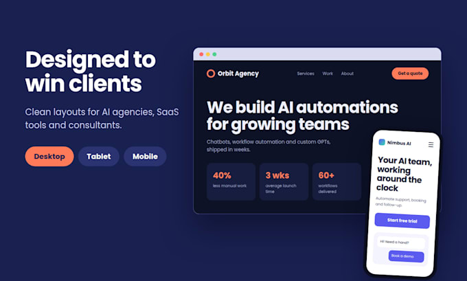 design a modern ai startup or ai agency website