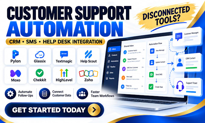 setup pylon glassix textmagic help scout automations moxo chekkit highlevel zoho