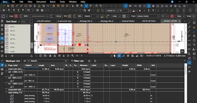 do construction quantity takeoffs, cost estimation and bluebeam revu PDF markups