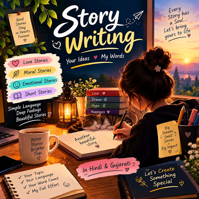 write engaging emotional love stories and moral stories
