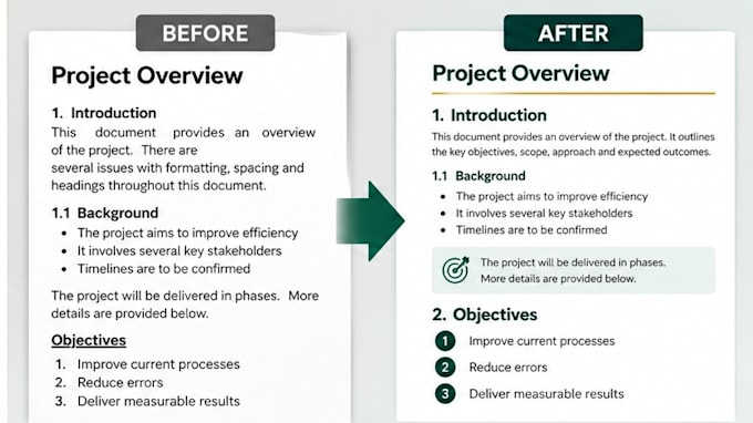 professionally format and fix your word document