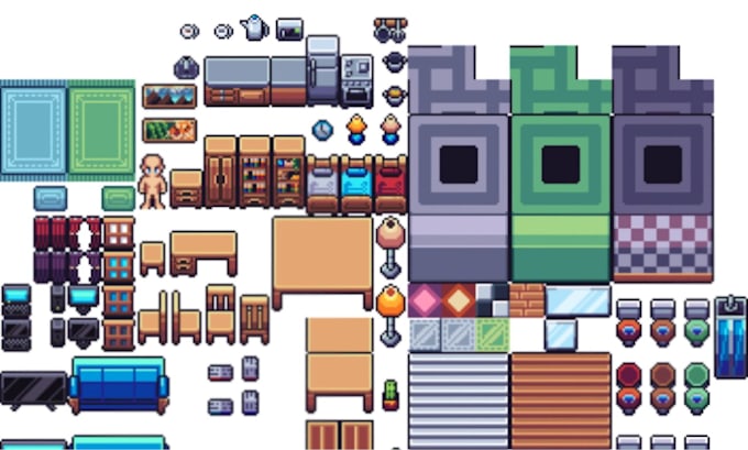 do pixel art tileset game art tilemap top down tiles rpg maker environment tiles