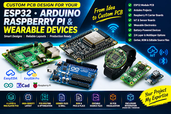 design custom esp32 arduino raspberry pi, wearable pcb raspberry pi cm4 hardward