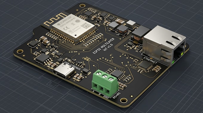design multilayer pcb with esp32 rs485 usb c and ethernet connectivity