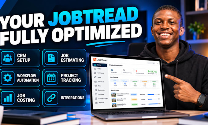 set up jobtread CRM, workflows, automation and integrations