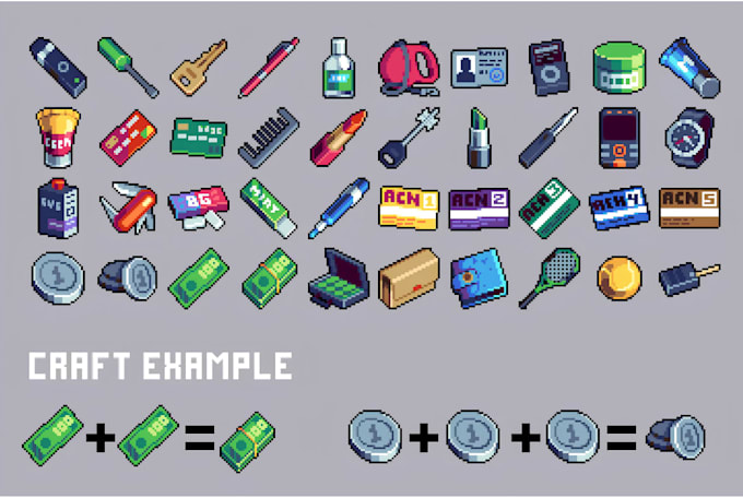 create custom pixel art game icons and inventory items