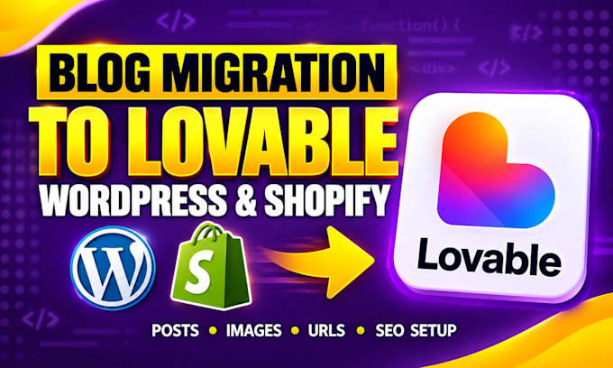 migrate your wordpress to shopify blog to lovable  migration with SEO setup