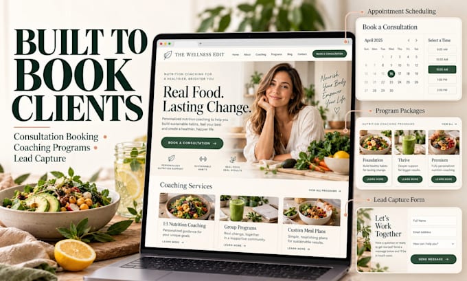 build wordpress nutritionist coaching wordpress website