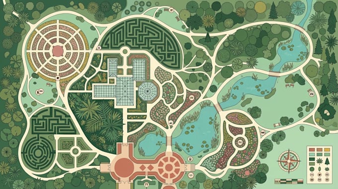 design custom park maps, botanical maps, visitors guides and wayfinding maps