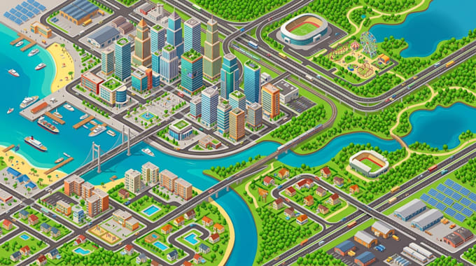 do 3d location map isometric map city map neighborhood map vector illustration