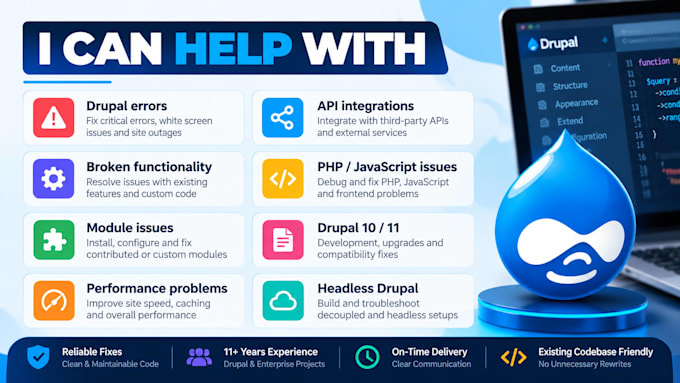 fix, troubleshoot, and optimize your drupal website
