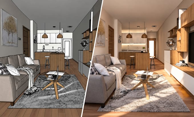 make any 3d model in sketchup and render