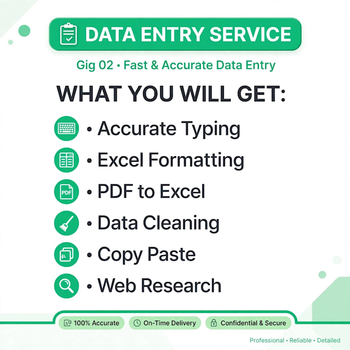 do data entry, excel work,google sheet,copy paste and typing faster