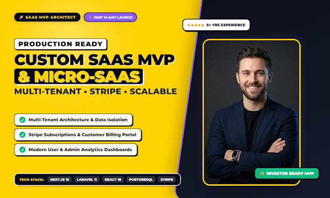 build custom saas web application, saas mvp, and micro saas