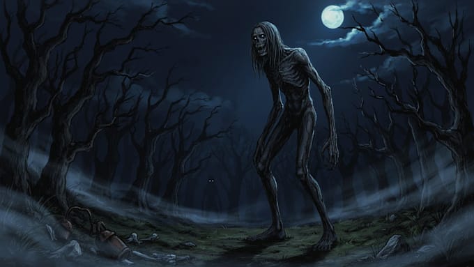 create dark art illustration or horror creature concept