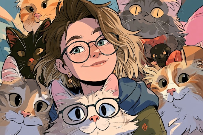 draw a cute and funny cartoon illustration