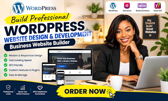 build professional wordpress website design development business website builder