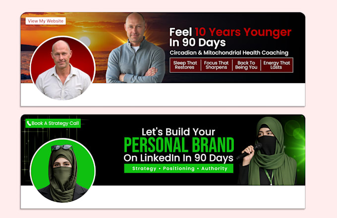 design a professional linkedin banner for your profile