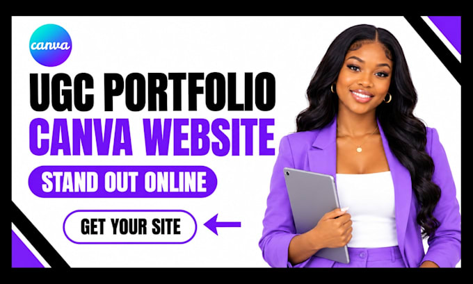 design a stunning canva ugc portfolio website for creators
